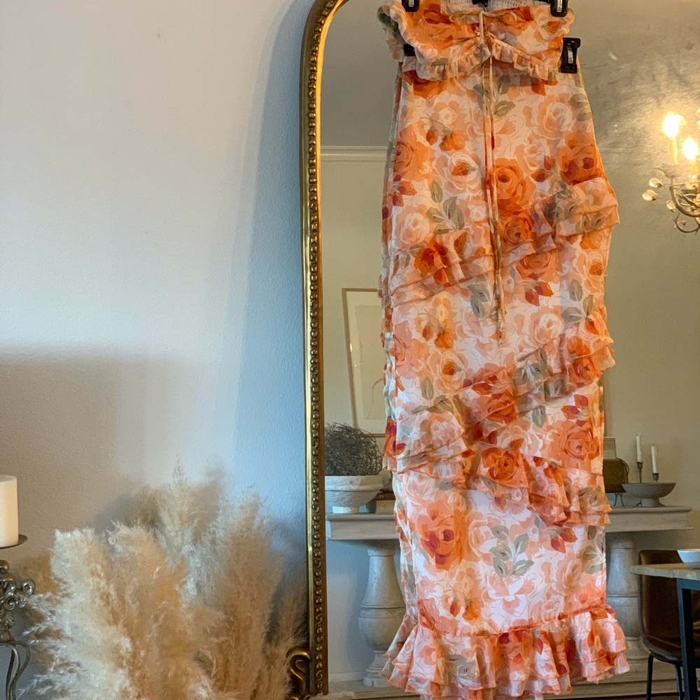 Revolve Majorelle Two Piece Tube Top & Long Skirt